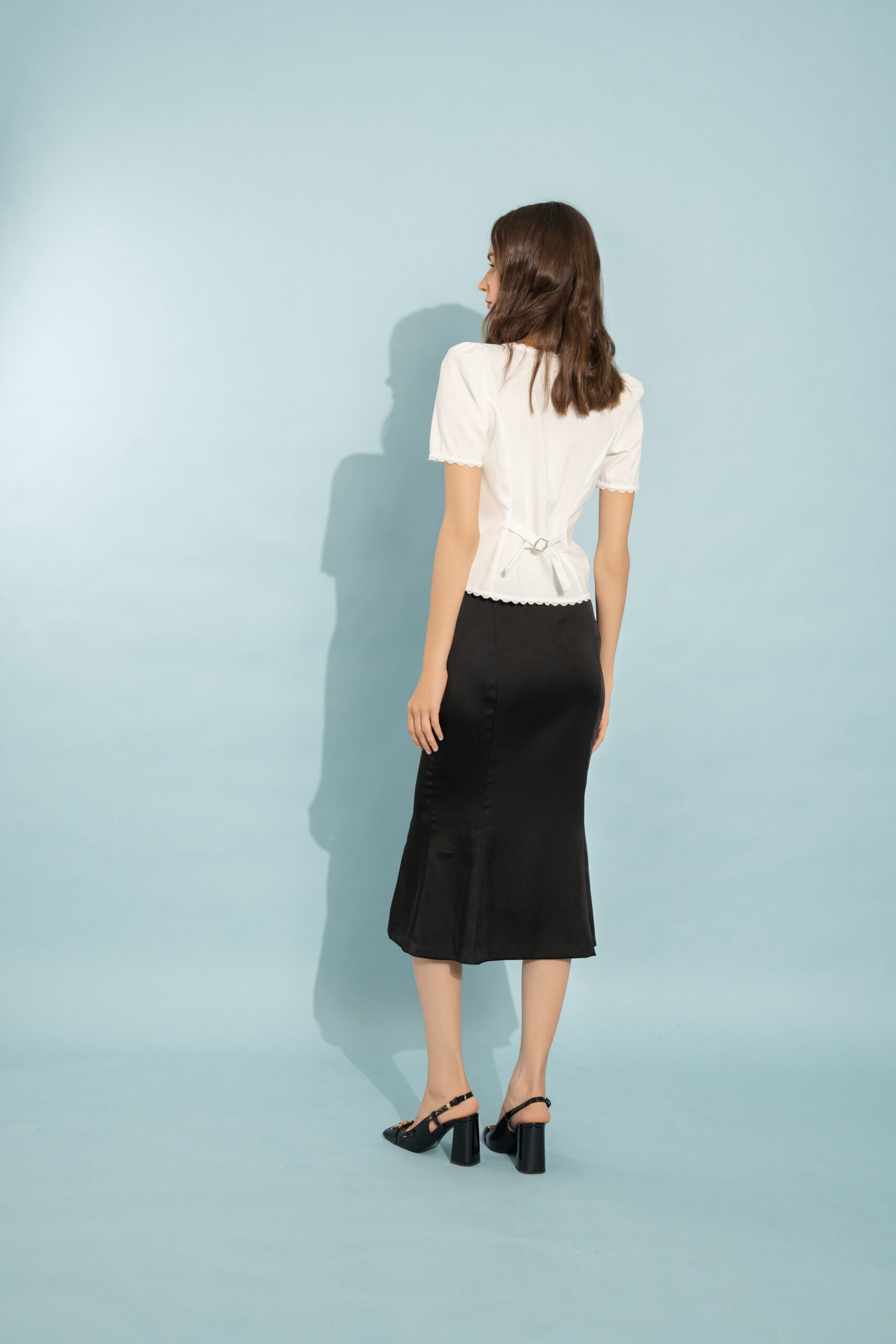Dreamy Mermaid Satin Skirt | Black