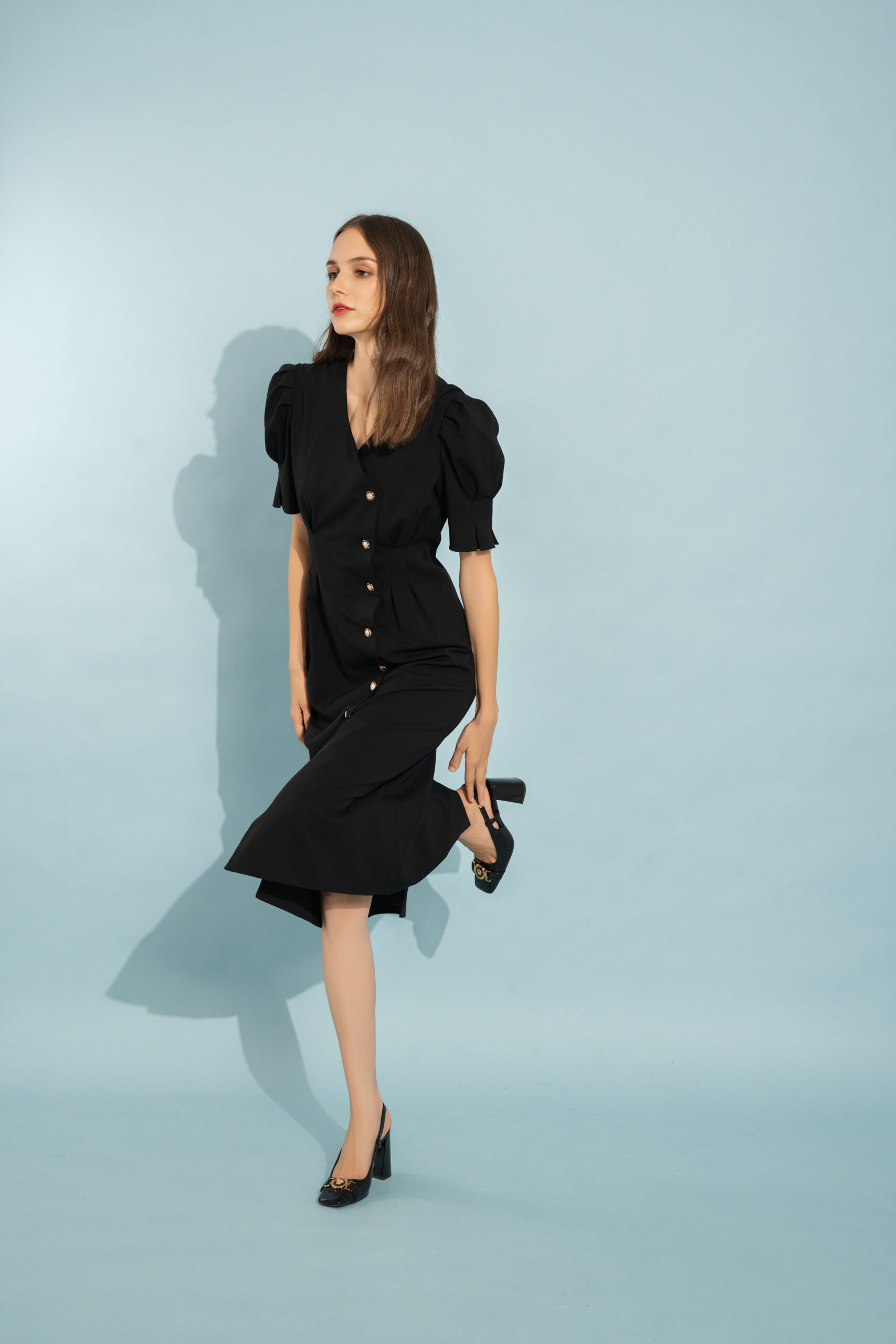 Catherine Midi Dress | Black