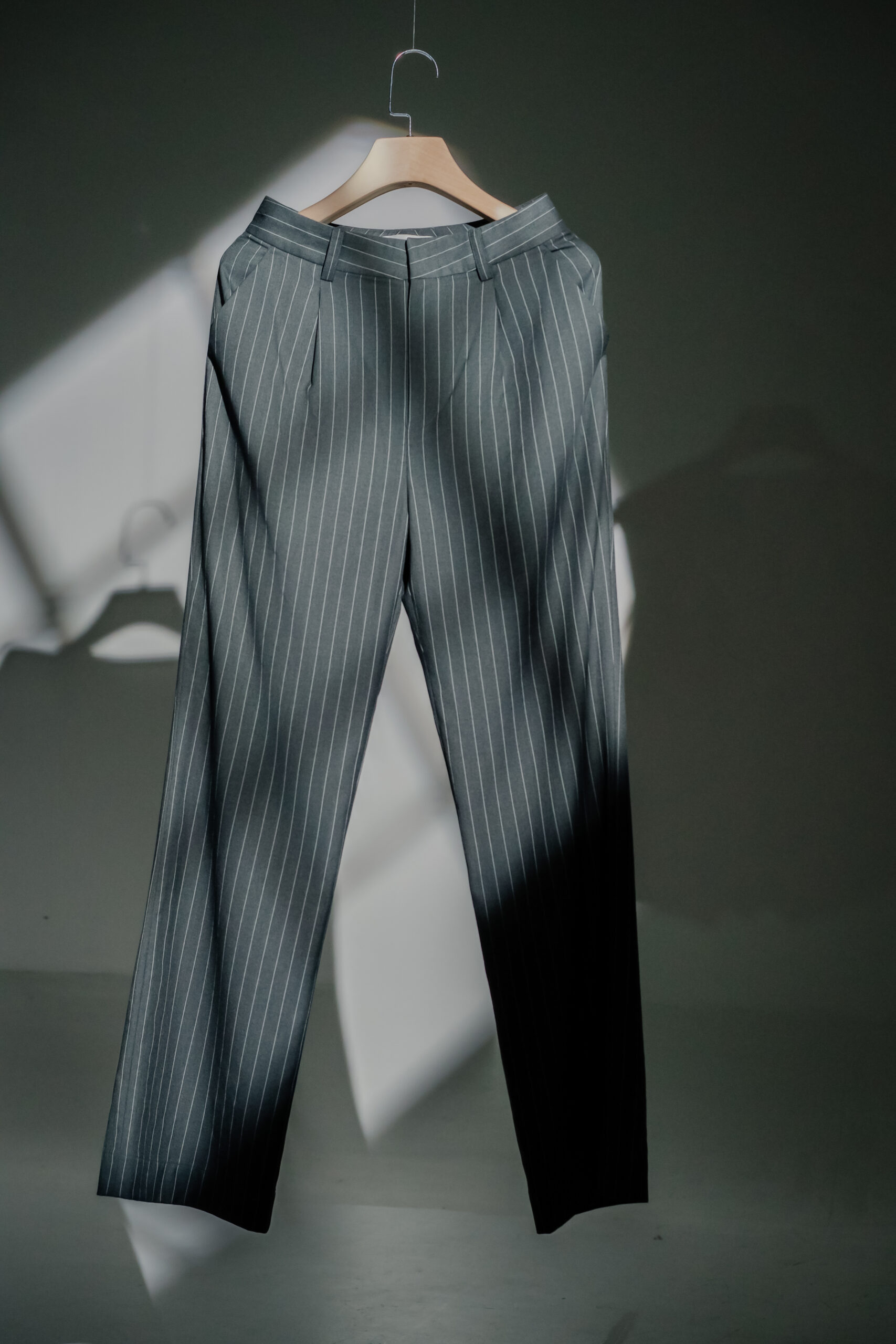 Naomi Pinstripe Trousers | Gray